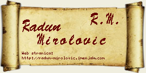 Radun Mirolović vizit kartica